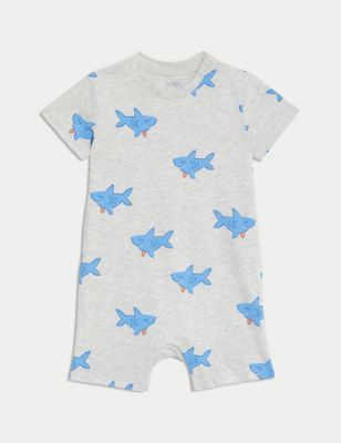 Pure Cotton Shark Romper (0-3 Yrs) - RS