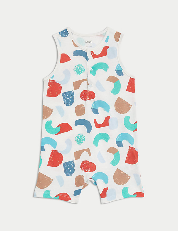 Pure Cotton Abstract Print Romper (0-3 Yrs) - IT