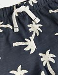 מארז 3 מכנסיים קצרים מכותנה טהורה עם הדפס עצי דקל (3-0 שנים)