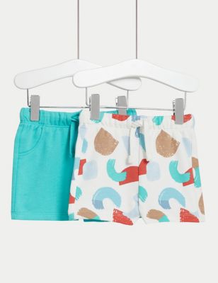 

Boys M&S Collection 2pk Cotton Rich Abstract Print Shorts (0-3 Yrs) - Multi, Multi