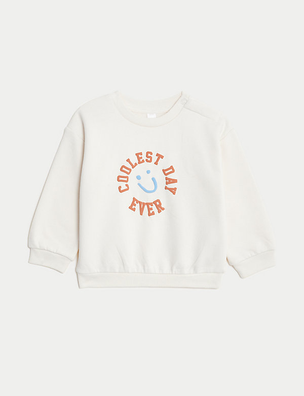 Katoenrijke sweater met 'Coolest Day Ever' (0 maanden-3 jaar) - NL