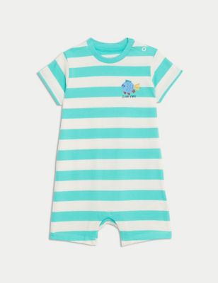 

Boys M&S Collection Pure Cotton Striped Romper (0-3 Yrs) - Green Mix, Green Mix
