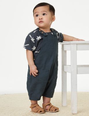 

Boys M&S Collection 2pc Cotton Rich Palm Tree Bibshort Outfit (0-3 Yrs) - Charcoal Mix, Charcoal Mix