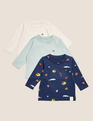 

Boys M&S Collection 3pk Pure Cotton Crocodile Tops (0-3 Yrs) - Navy Mix, Navy Mix