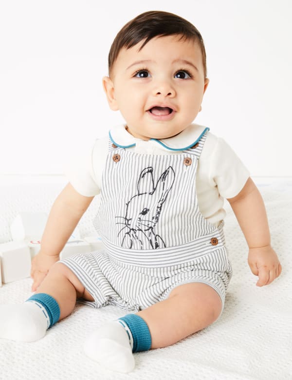 3 Piece Pure Cotton Peter Rabbit™ Outfit (0-3 Yrs)