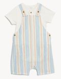 2pc Cotton Blend Striped Outfit (0-3 Yrs)