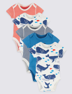 Lot de 5&nbsp;bodys 100&nbsp;% coton biologique