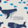 Gigoteuse 100&nbsp;% coton biologique &agrave; motif baleine, indice de chaleur&nbsp;1,5, BLEU ASSORTI, swatch