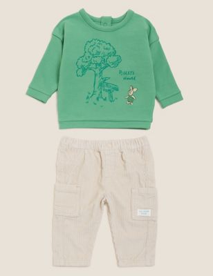 

Unisex,Boys,Girls M&S Collection 2pc Winnie the Pooh™ Cotton Rich Outfit (0-3 Yrs) - Green Mix, Green Mix