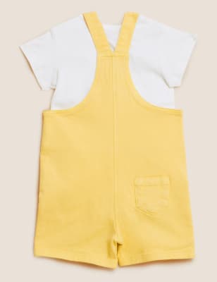 

Boys M&S Collection 2pc Cotton Rich Denim Dungaree Outfit (0-3 Yrs) - Sunshine, Sunshine