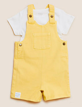 2pc Cotton Rich Denim Dungaree Outfit (0-3 Yrs)