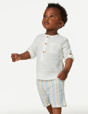 

Boys M&S Collection 2pc Cotton Rich Top & Bottom Outfit (0-3 Yrs) - Multi, Multi