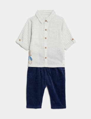 

Boys M&S Collection 2pc Cotton Rich Peter Rabbit™ Outfit (0-3 Yrs) - Indigo Mix, Indigo Mix