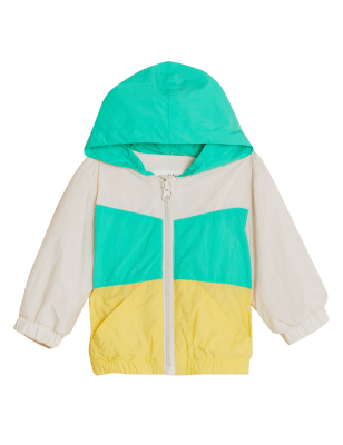 

M&S Collection Kapuzenjacke mit Stormwear™ und Blockfarben (0-3 J.) - Green Mix, Green Mix