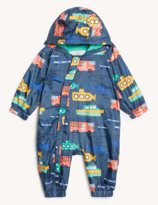 

Boys M&S Collection Transport Print Puddlesuit (0-3 Yrs) - Navy Mix, Navy Mix