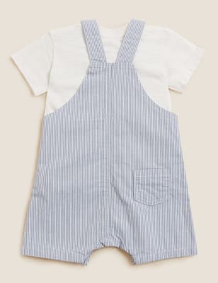 

Boys M&S Collection 2pc Cotton Rich Striped Outfit (0-3 Yrs) - Blue Mix, Blue Mix