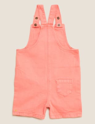 Boys M&S Collection Pure Cotton Dungarees (0-3 Yrs) - Coral