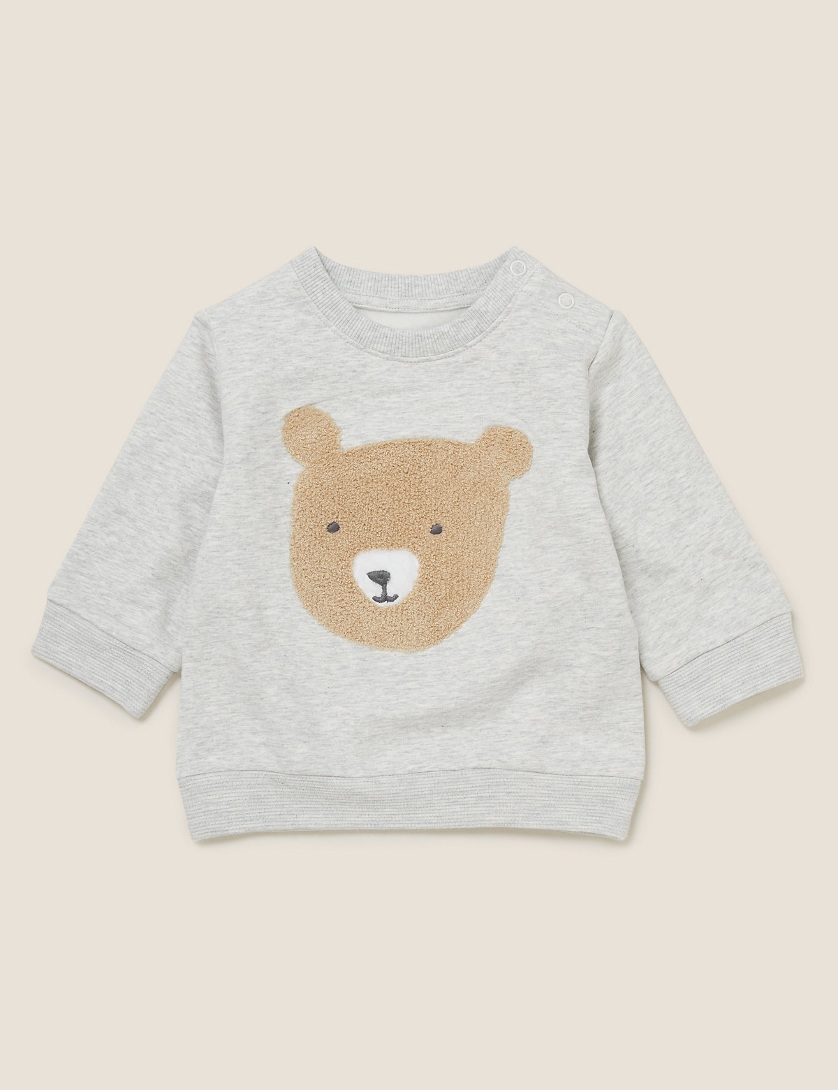 Cotton Jersey Boucle Teddy Sweater