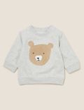 Cotton Jersey Boucle Teddy Sweater