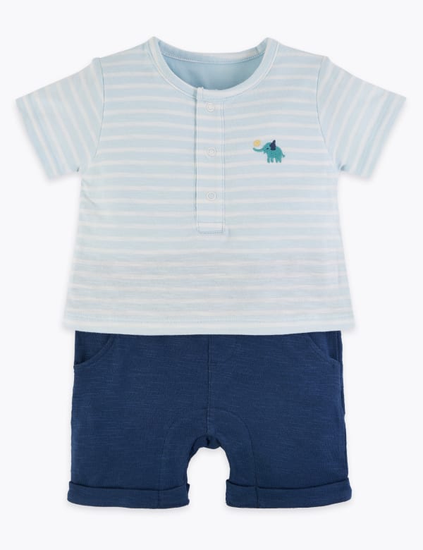 Pure Cotton Striped All in One (0-12 Mths)