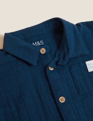 

M&S Collection Hemd aus reiner Baumwolle (0-3 J.) - Navy, Navy