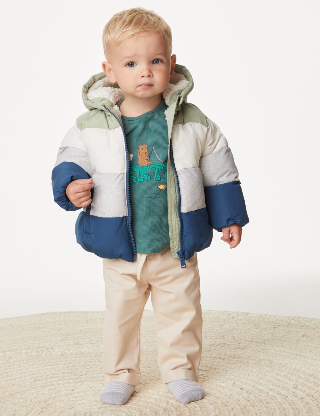 Colour Block Hooded Jacket (0-3 Yrs) image 3