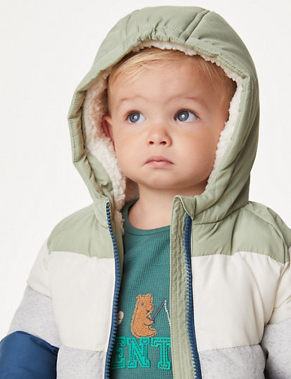 Colour Block Hooded Jacket (0-3 Yrs)