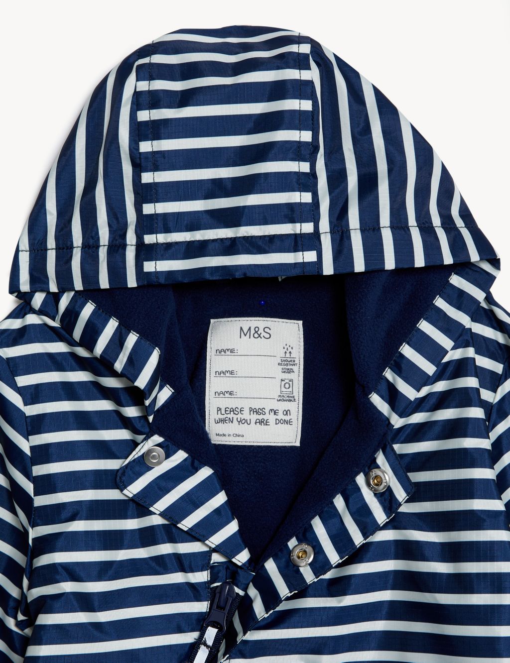 Striped Hooded Puddlesuit (0-3 Yrs) image 3