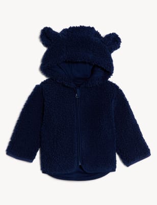 Hooded Teddy Fleece Jacket, M&S Collection