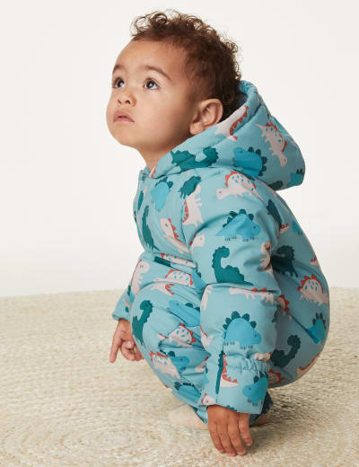 Hooded Dinosaur Print Snowsuit (0-3 Yrs)