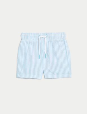 M&S Boy's Striped Swim Shorts (0-3 Yrs) - 3-6 M - Turquoise Mix, Turquoise Mix
