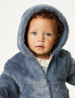 Baby boy cheap faux fur coat