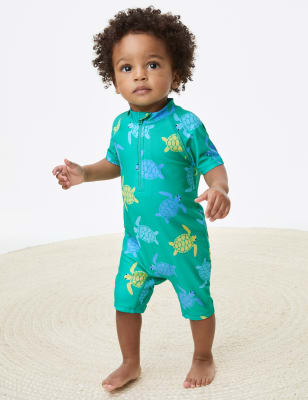 M&S Boys Turtle All In One (0-3 Yrs) - 18-24 - Green Mix, Green Mix