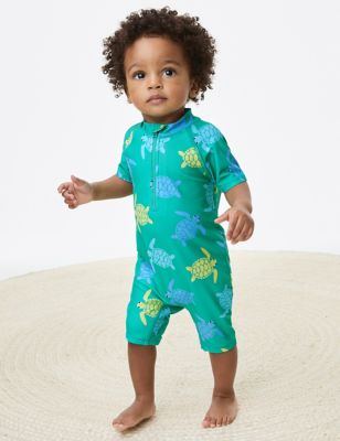 M&S Boys Turtle All In One (0-3 Yrs) - 6-9 M - Green Mix, Green Mix