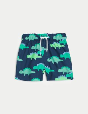 M&S Boy's Dinosaur Swim Shorts (0-3 Yrs) - 3-6 M - Navy Mix, Navy Mix