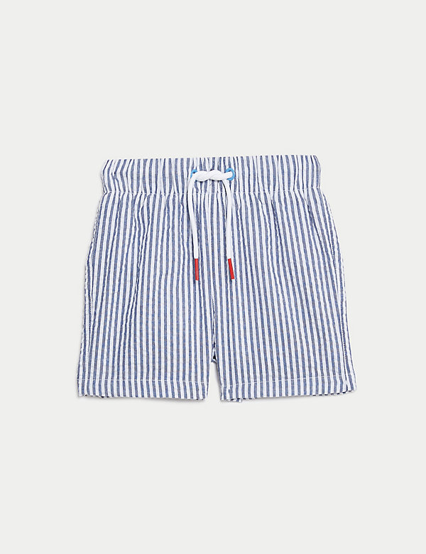 Cotton Blend Striped Swim Shorts (0-3 Yrs) - DE
