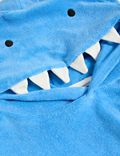 Poncho de algodón de rizo con diseño de tiburones (0-3&nbsp;años)