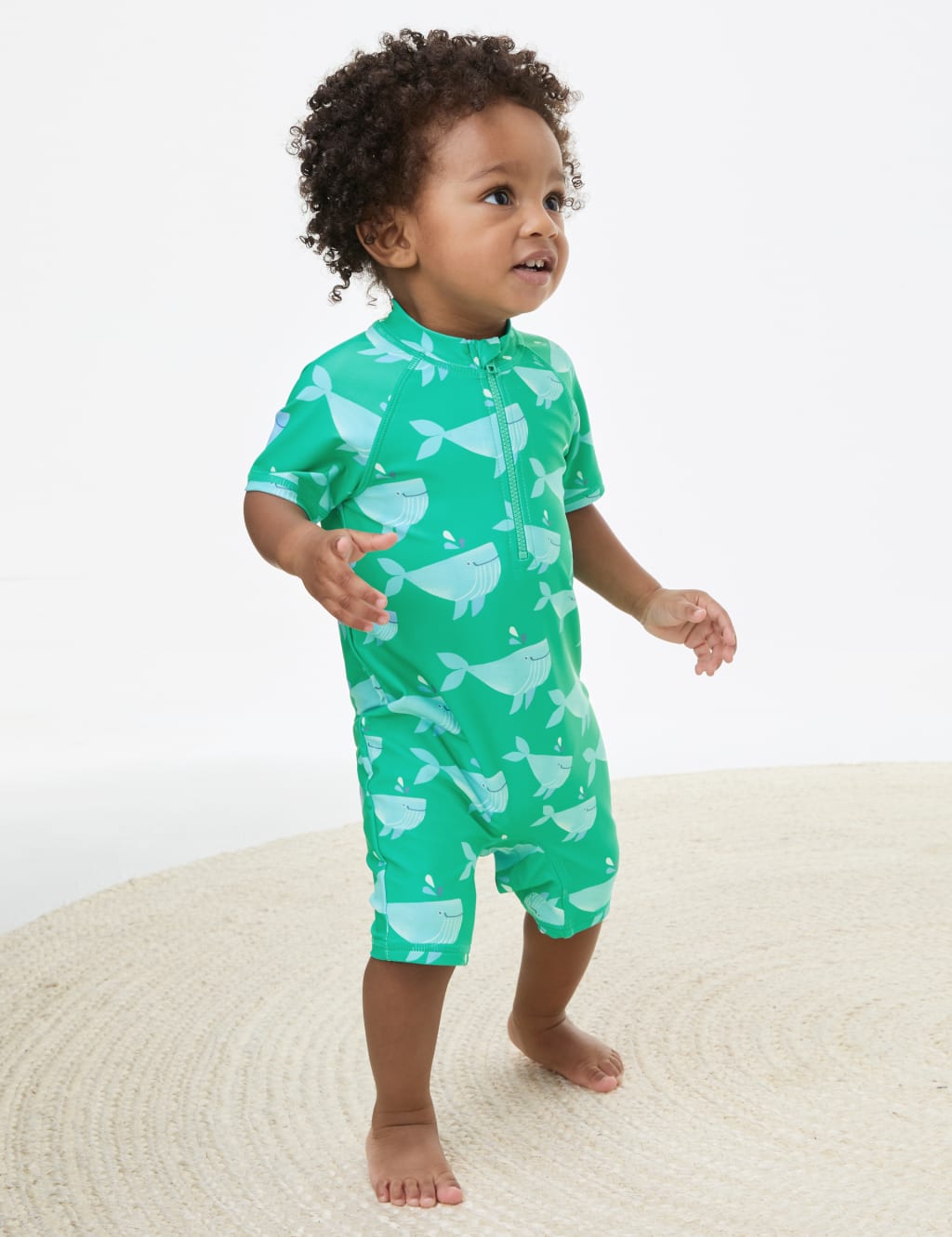 2pc Whale Print Swim Set (0-3 Yrs) image 1