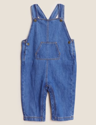 2pc Pure Cotton Denim Dungarees Outfit (03 Yrs)