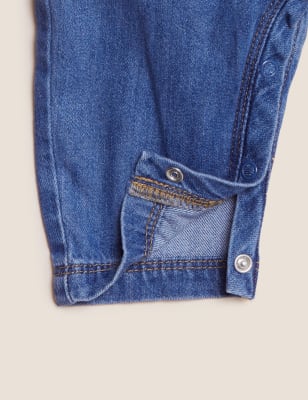 2pc Pure Cotton Denim Dungarees Outfit (03 Yrs)