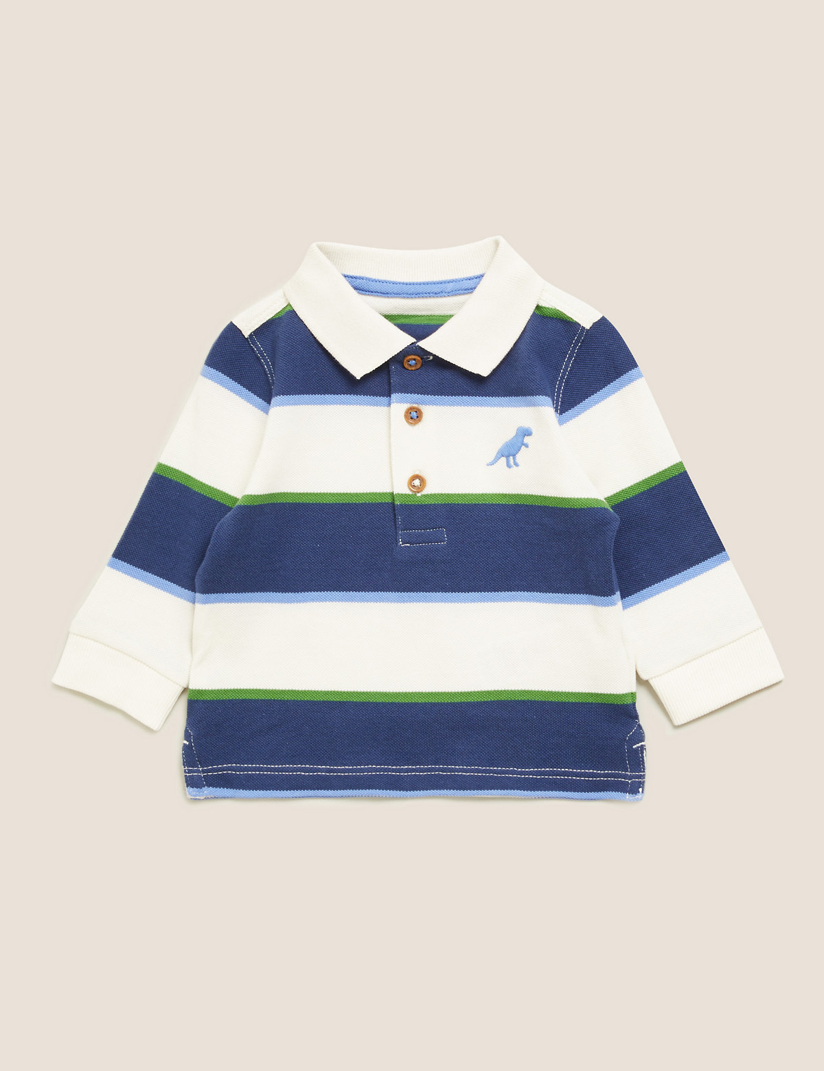 Pure Cotton Striped Polo Shirt (0-3 Yrs)