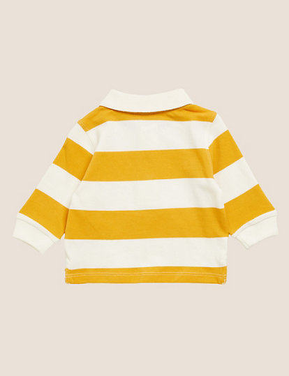 Pure Cotton Striped Polo T-Shirt (0-3 Yrs)