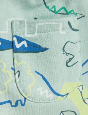 

Boys M&S Collection Cotton Rich Dinosaur Joggers (0-3 Yrs) - Dusted Mint, Dusted Mint