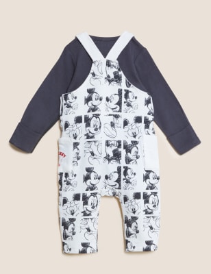 

M&S Collection 2-teiliges Latzhosen-Outfit mit Mickey Mouse™-Motiv (0-3 J.) - Cream Mix, Cream Mix