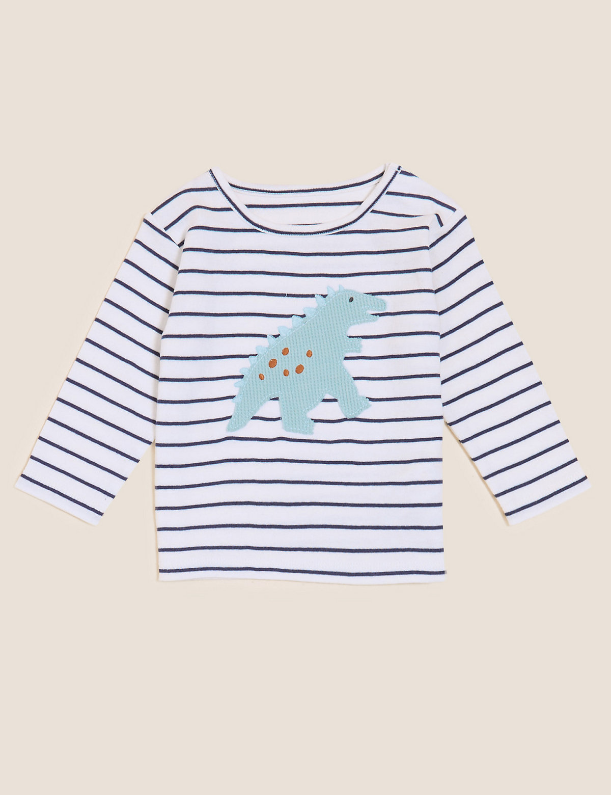2pc Pure Cotton Striped Dinosaur Outfit (0-3 Yrs)