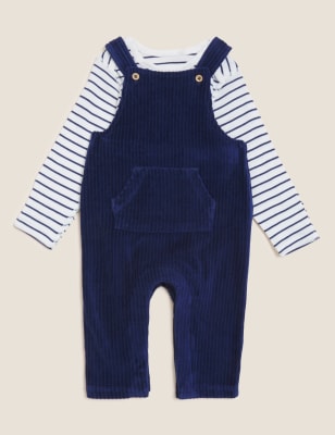 

Boys M&S Collection Cotton Velour Cord Dungarees (0-3 Yrs) - Marmalade, Marmalade