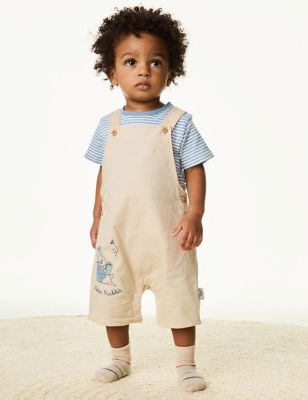 M&S Boys 2pc Pure Cotton Peter Rabbit Outfit (0-3 Yrs) - 3-6 M - Stone Mix, Stone Mix