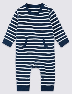 Combinaison 100&nbsp;% coton &agrave; rayures