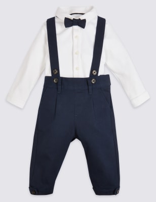 Ensemble 3&nbsp;pi&egrave;ces en coton avec bretelles