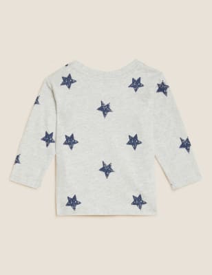 

Boys M&S Collection Pure Cotton Star Print Top (0 - 3 Yrs) - Grey, Grey